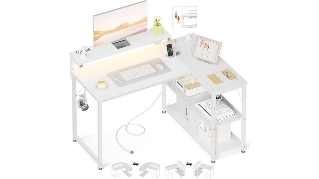 l shaped desk with power