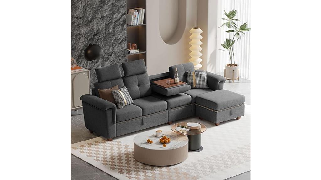 l shaped sofa with storage