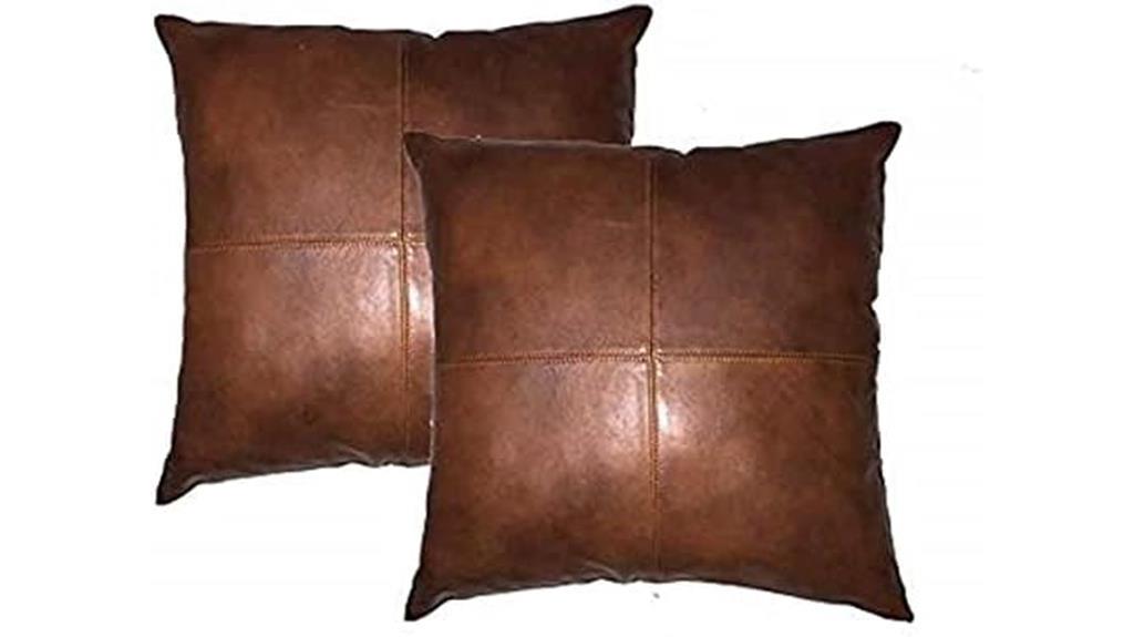 lambskin leather pillow covers