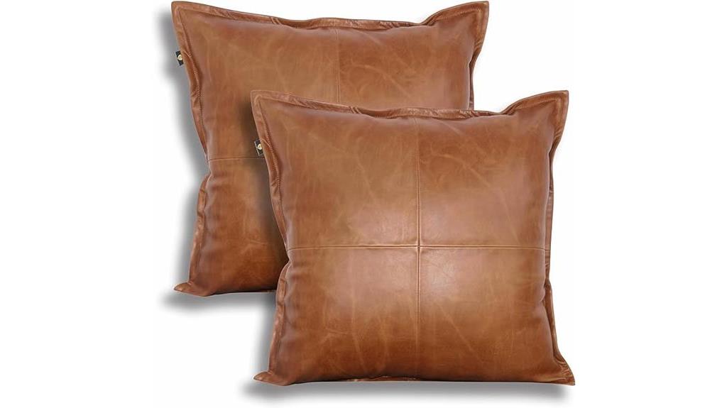 lambskin leather pillow covers