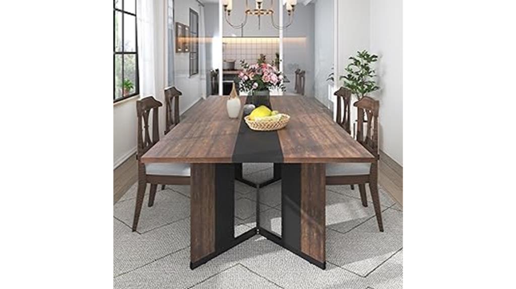 large rectangular dining table