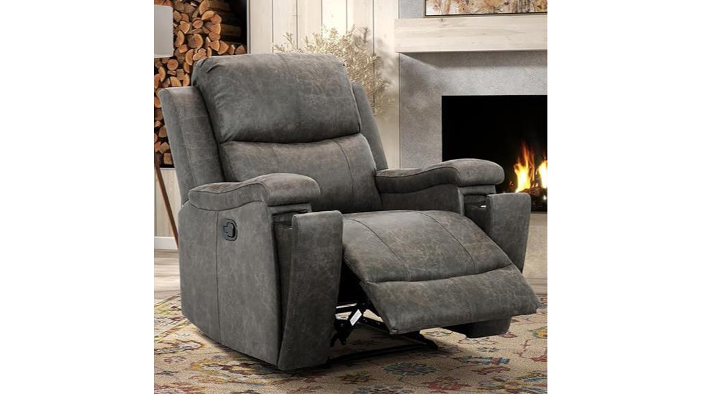 leather recliner with cup holders