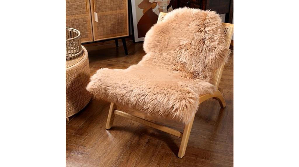 light brown sheepskin rug