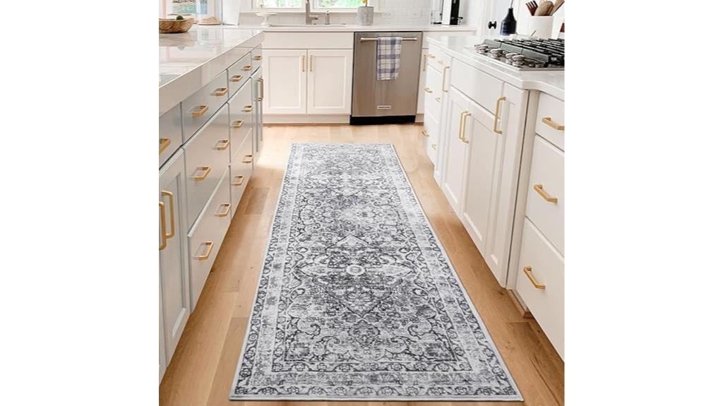 light gray kitchen runner