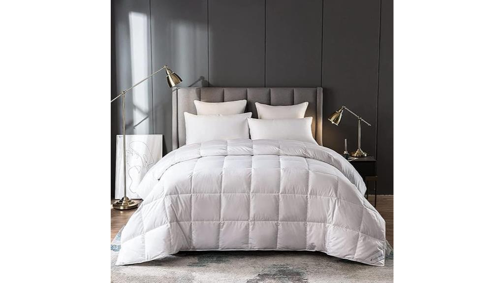 lightweight white down comforter