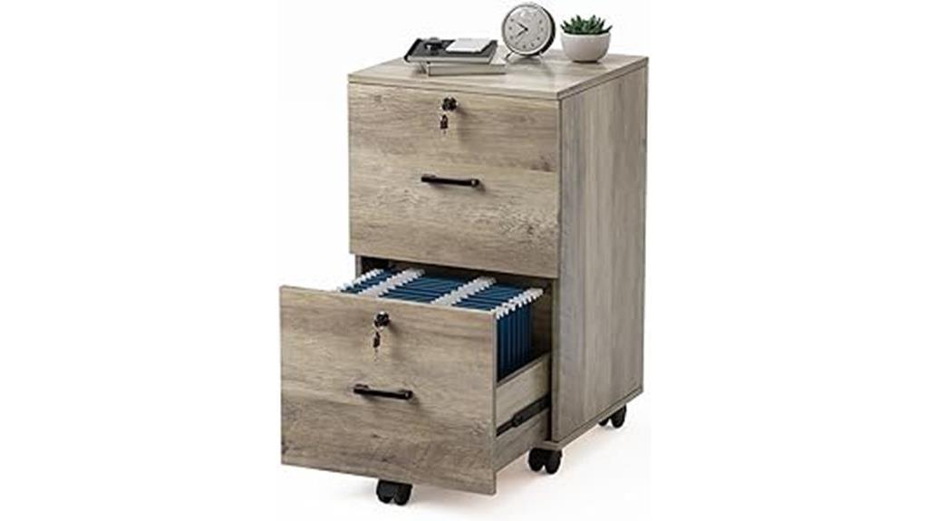 lockable two drawer file cabinet