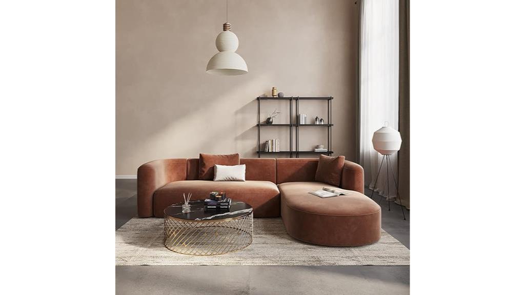 luxury velvet l shape sofa