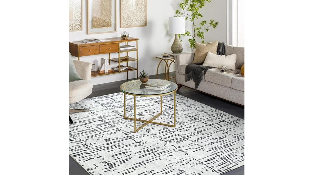 machine washable abstract rug