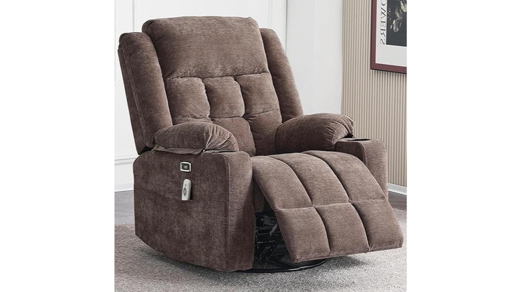 massage power swivel recliner