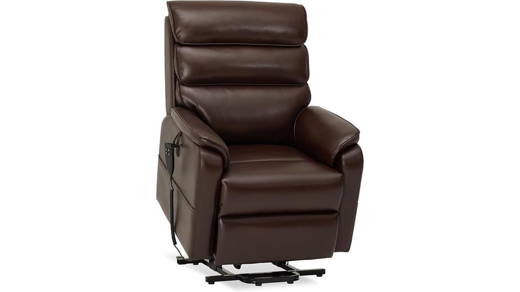 medium brown faux leather recliner