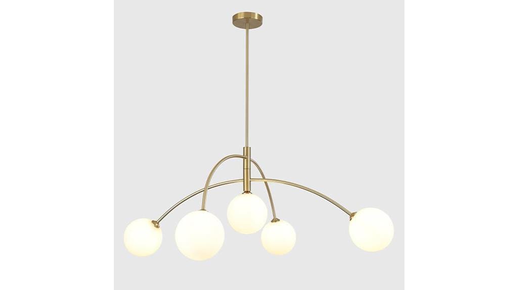 modern 5 light glass chandelier