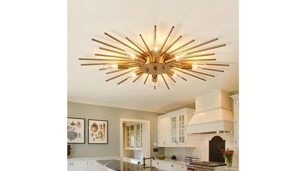 modern 8 light ceiling fixture