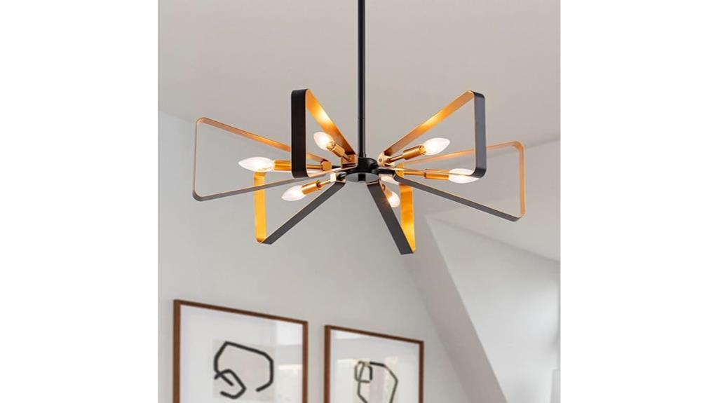 modern six light chandelier