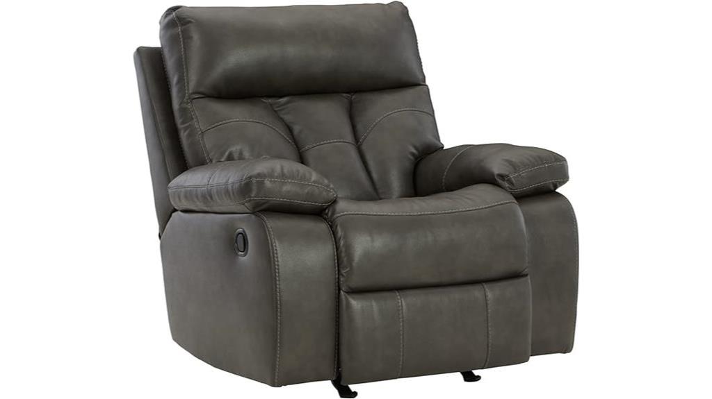 modern tufted faux leather recliner