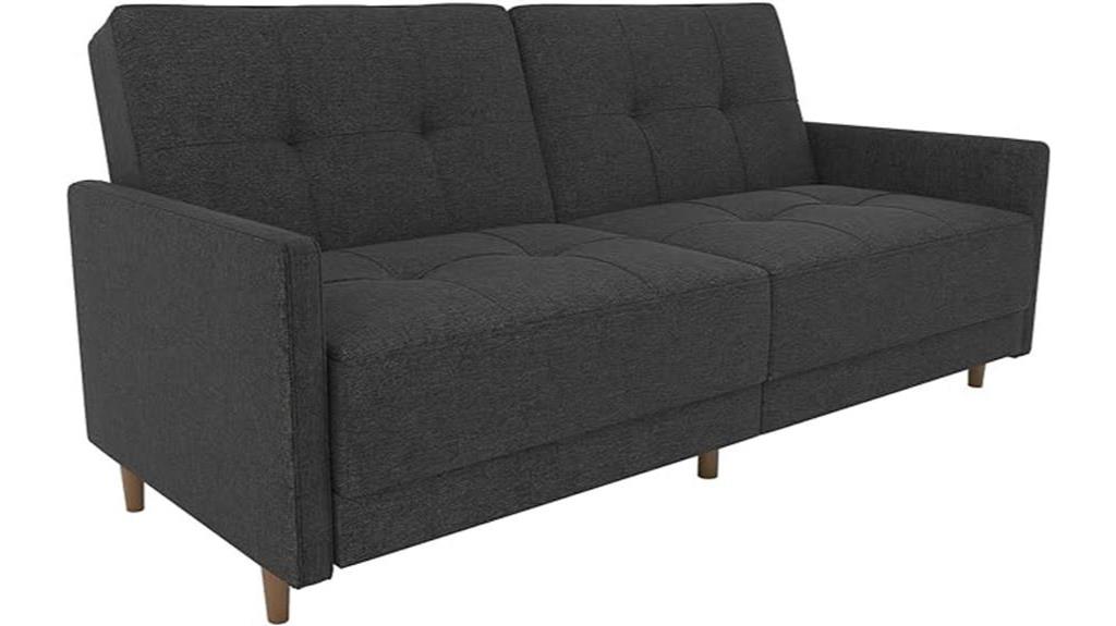 modern upholstered futon sofa