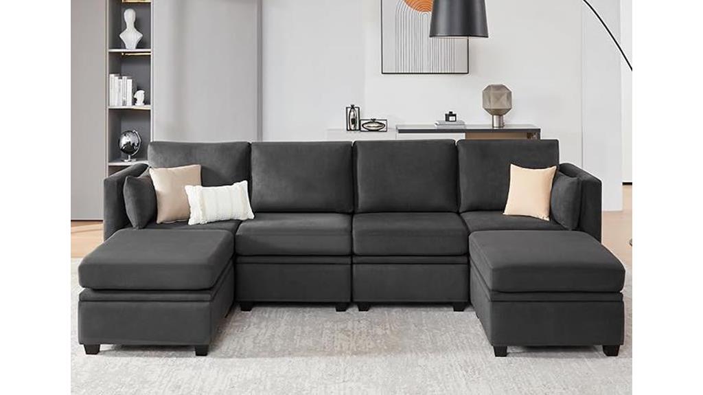 modular u shaped sofa storage