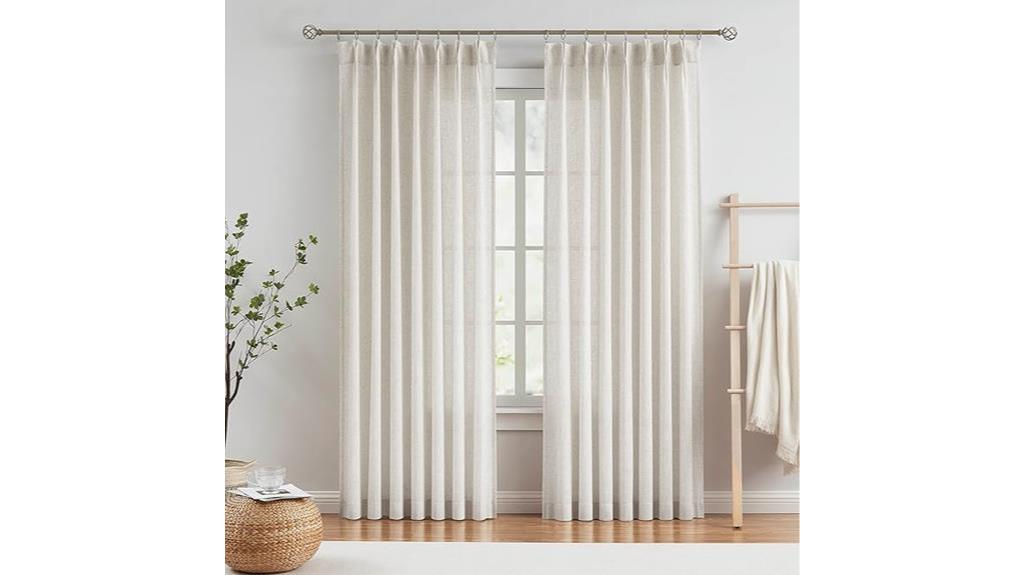 natural semi sheer curtain panels