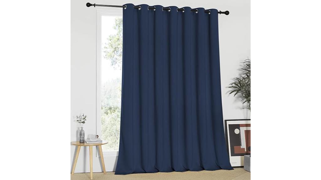 navy blackout sliding curtains