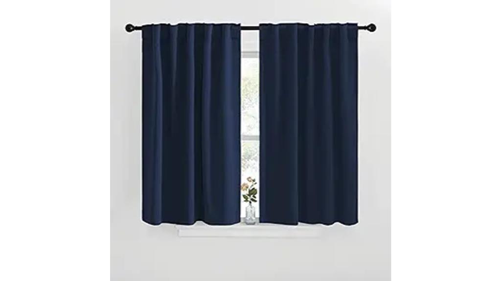 navy blue blackout drapes