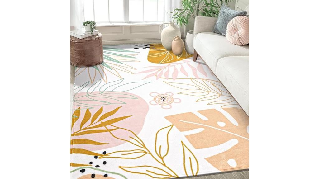 non slip pink boho rug