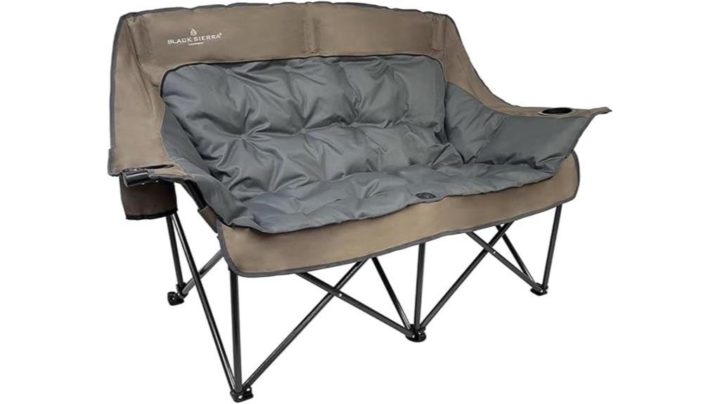 oversized black camping sofa