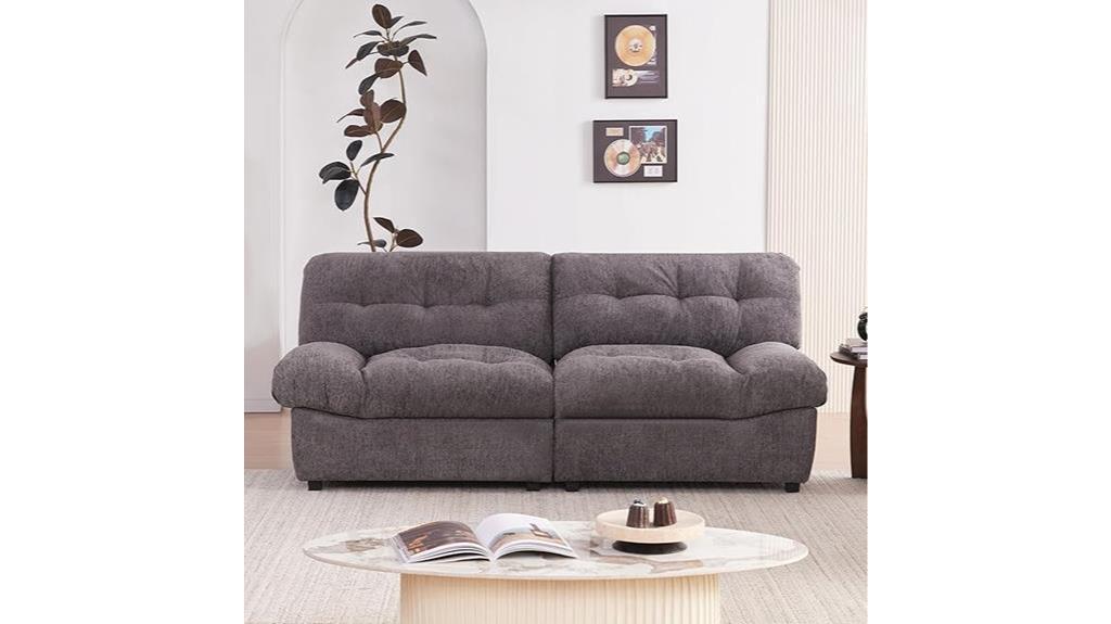 overstuffed chenille cloud couch