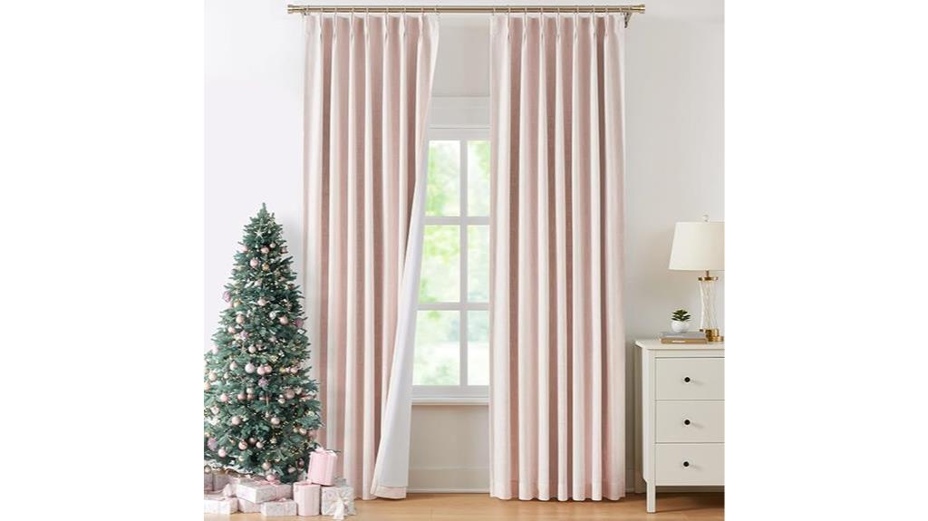 pink linen blackout curtains