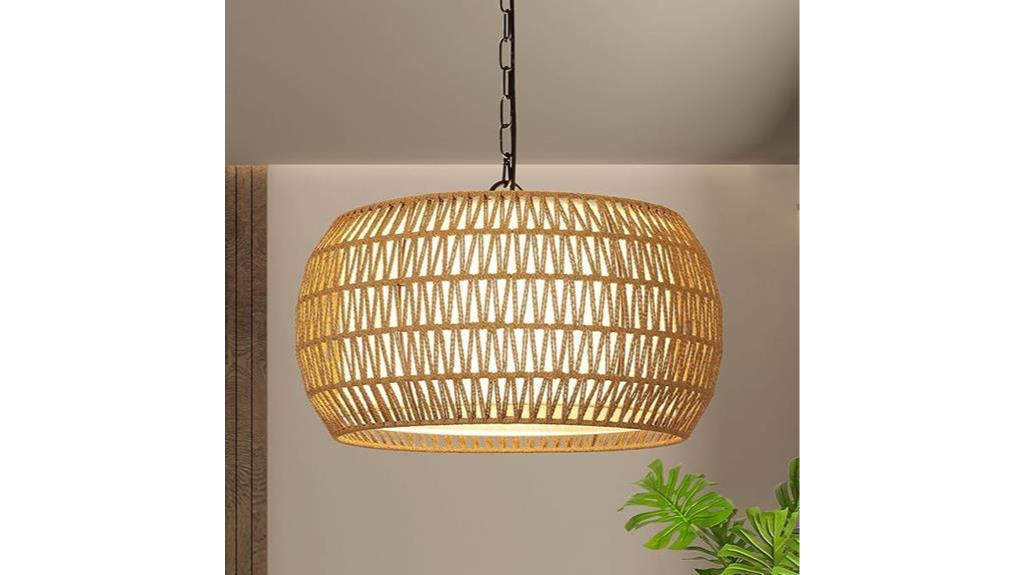 rattan farmhouse chandelier fixture