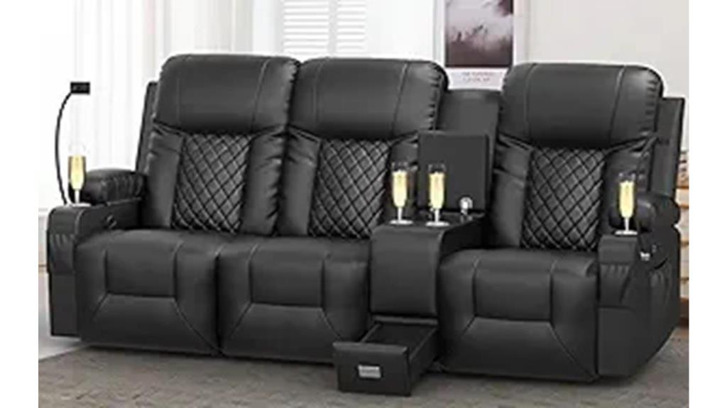 recliner sofa with console