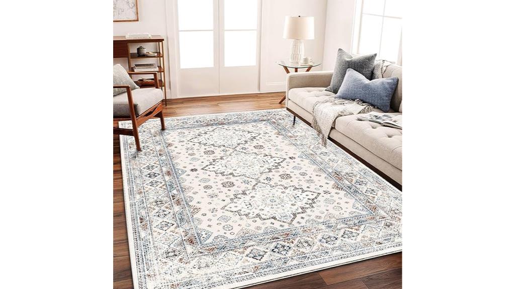 retro floral washable rug