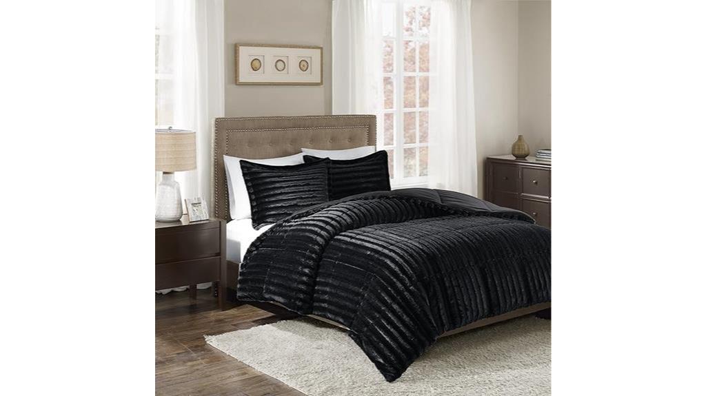 reversible faux fur comforter