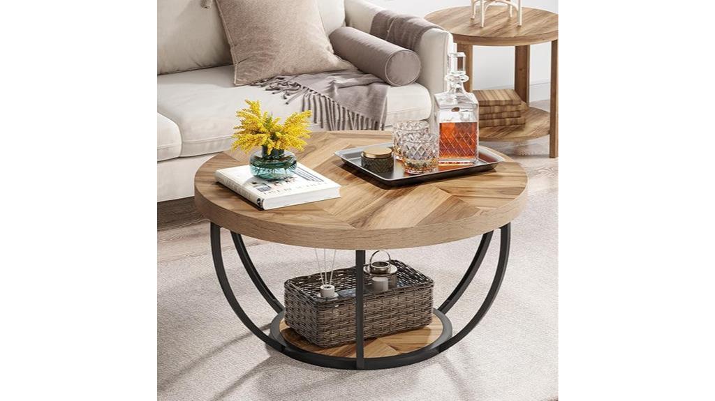 round coffee table storage