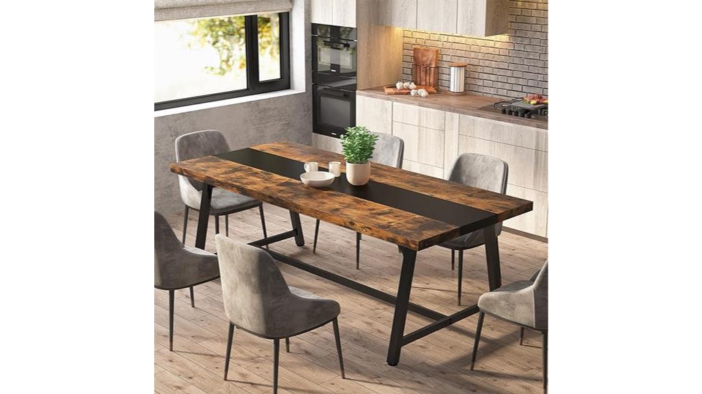 rustic brown dining table