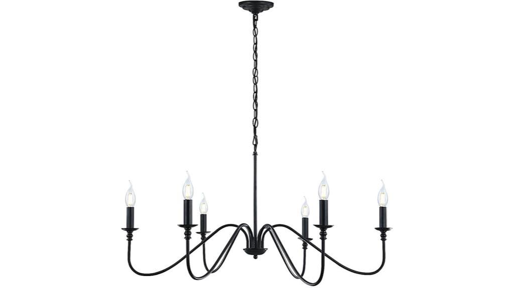 rustic industrial black chandelier