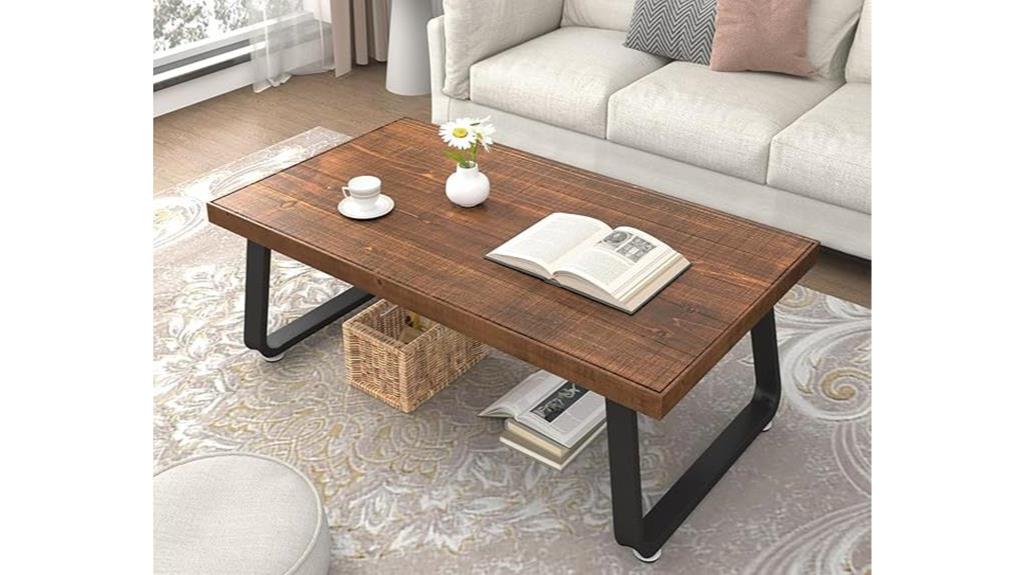 rustic solid wood coffee table