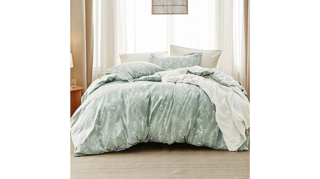 sage green floral bedding