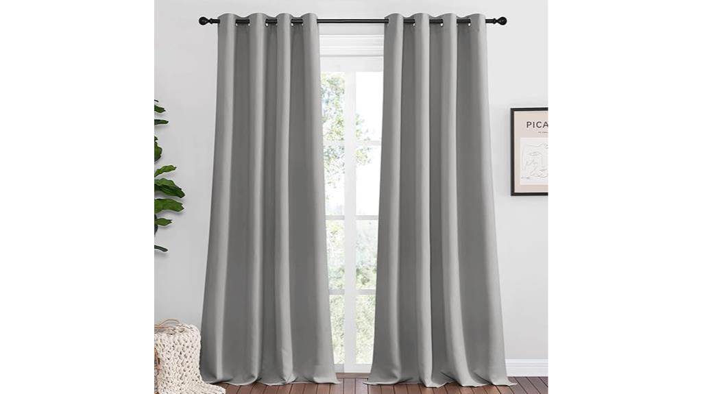 silver grey curtain panels