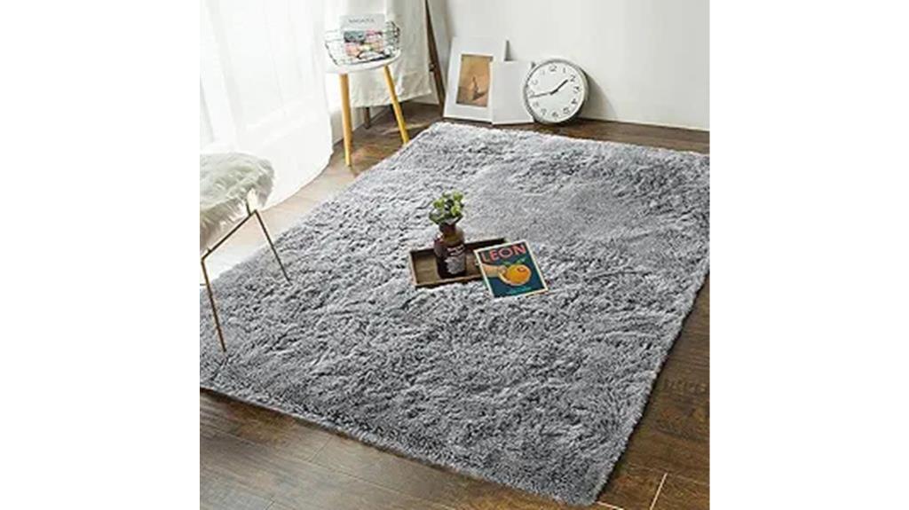 soft grey bedroom rug