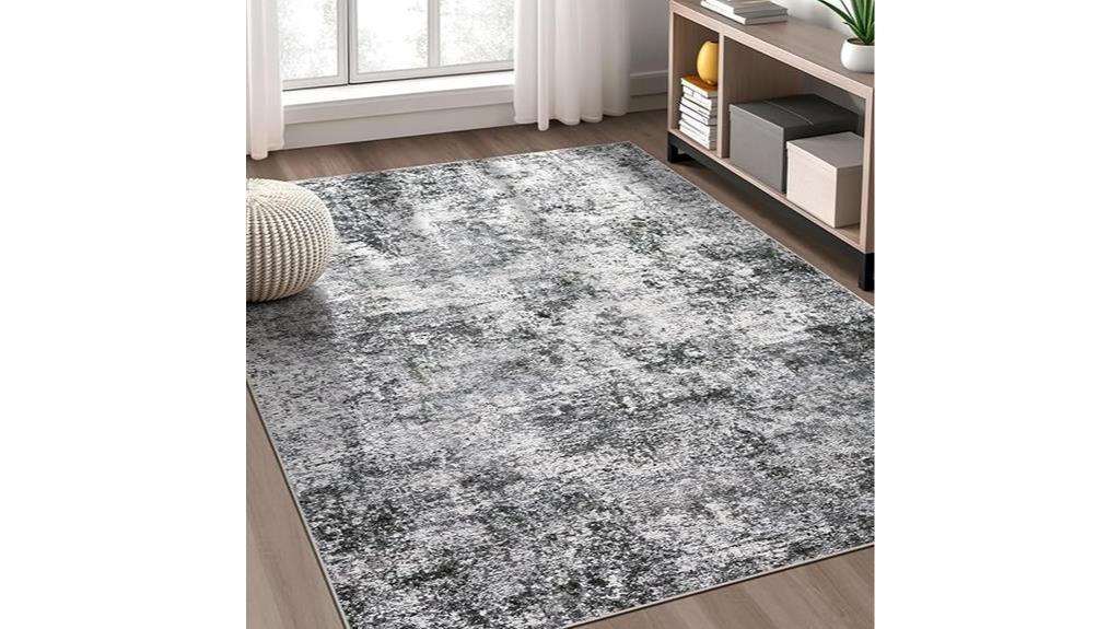 soft washable grey area rug