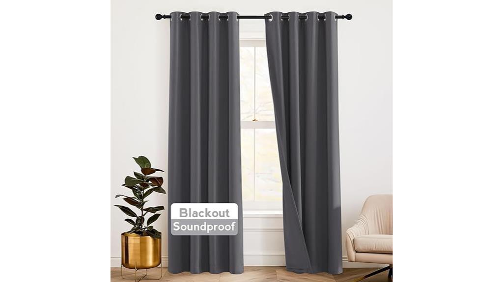 soundproof gray blackout curtains