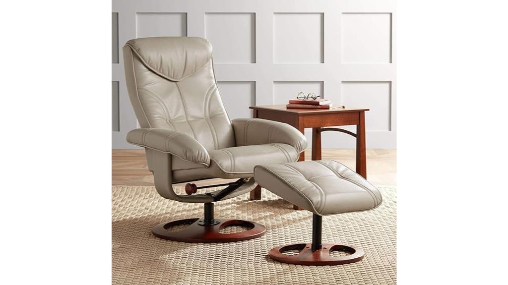 taupe faux leather recliner