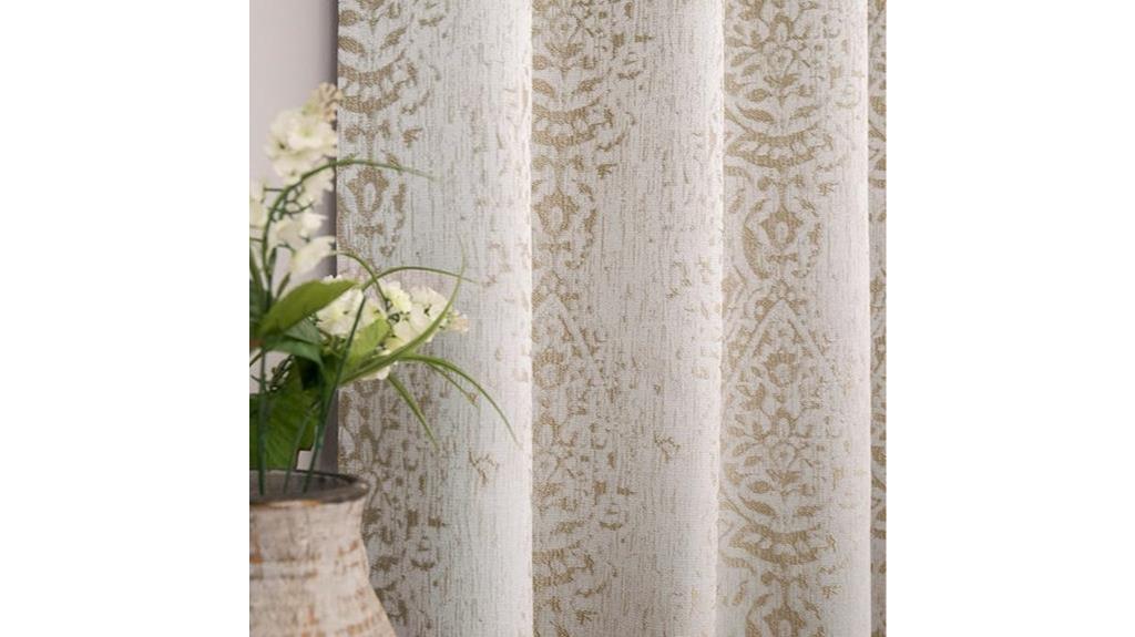 taupe geometric curtains set