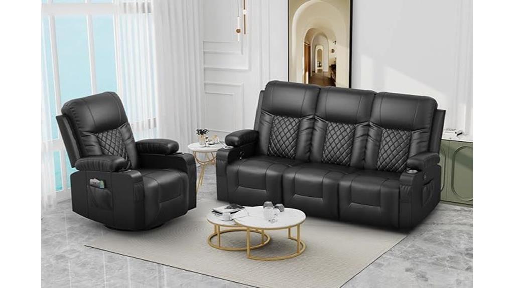 three piece recliner sofa