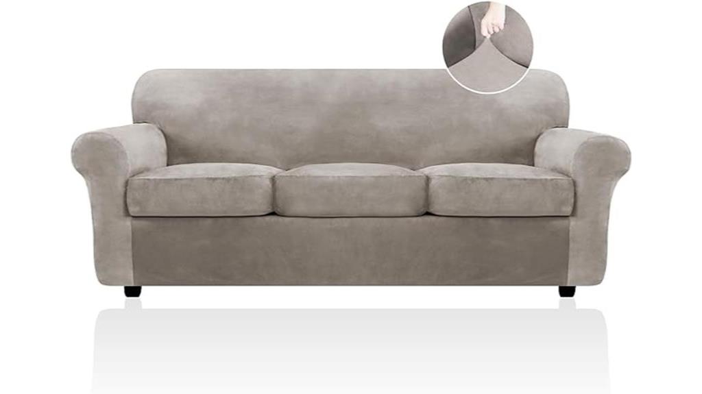 velvet sofa slipcover three seater