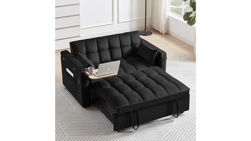 versatile velvet sofa bed