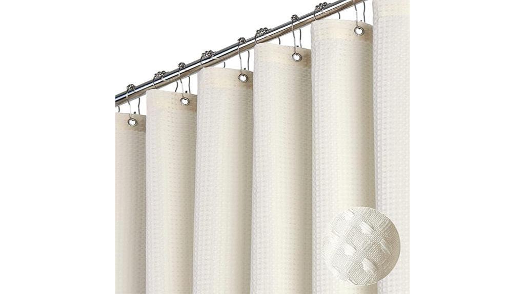 waffle textured shower curtain