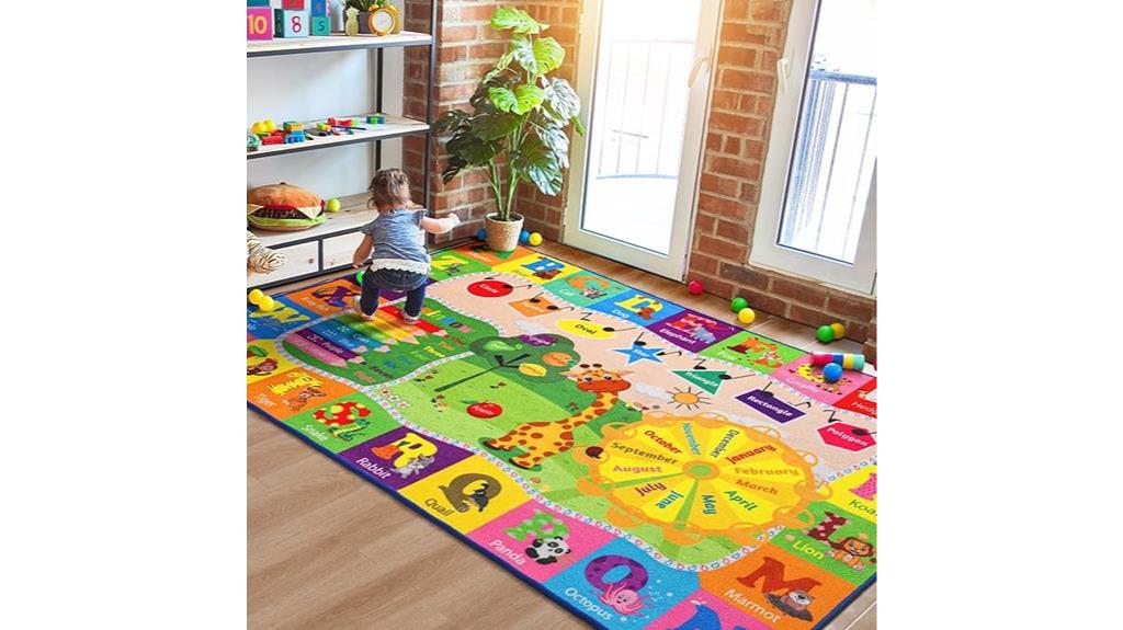 washable abc animals rug