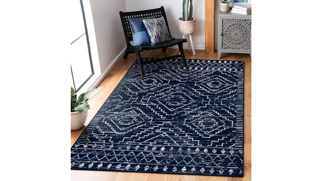 washable blue moroccan rug