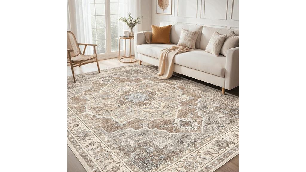 washable vintage area rug