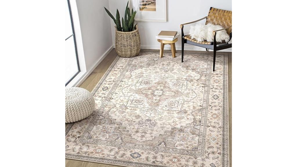 washable vintage floral rug